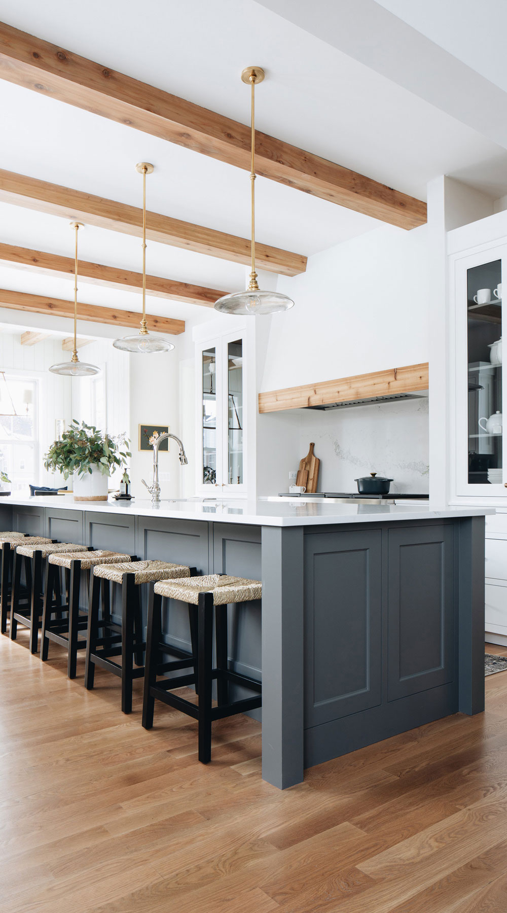 gray kitchen island