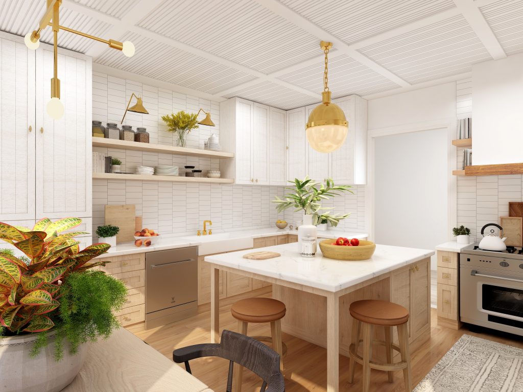 White and Gold Kitchen