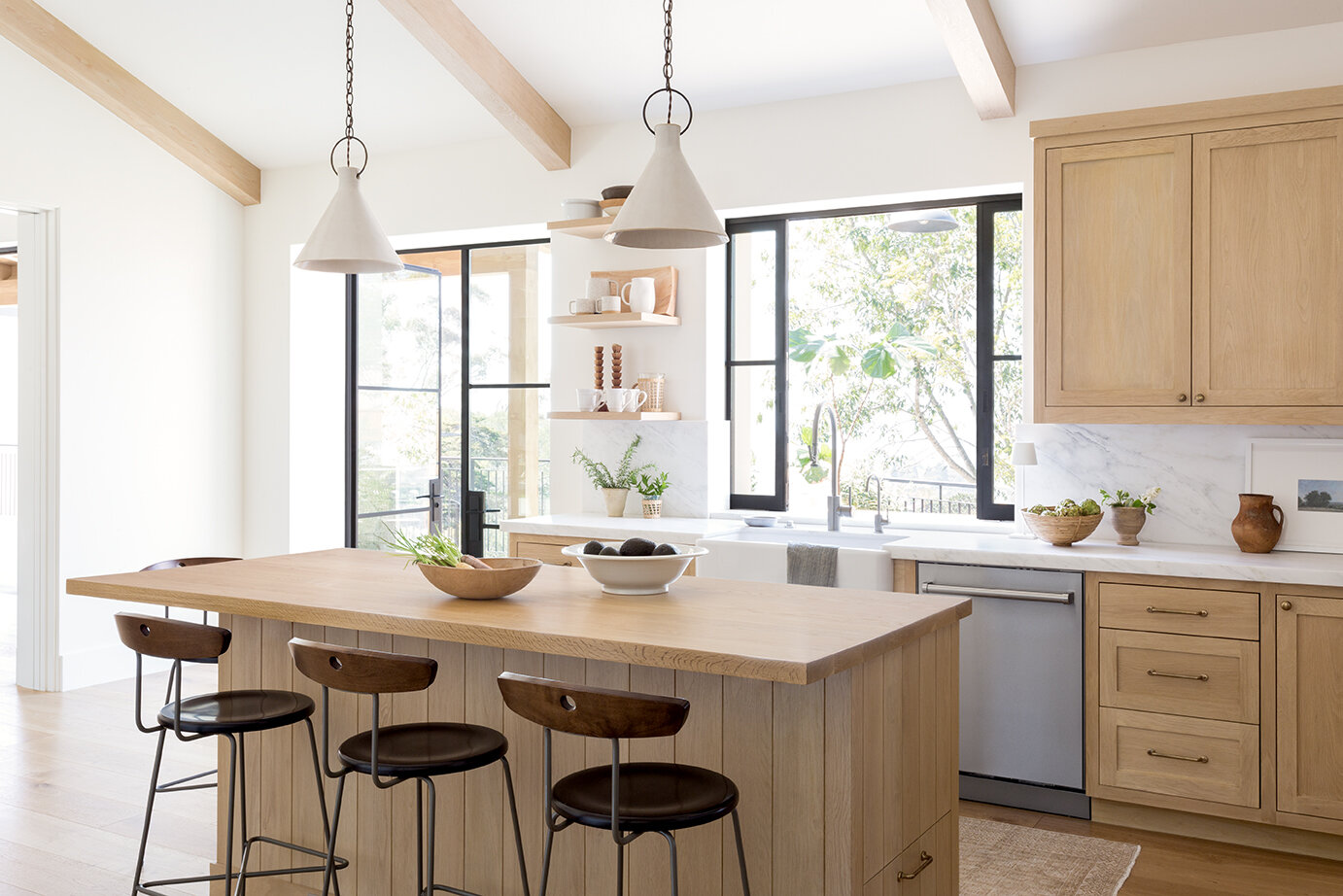 white oak cabinets