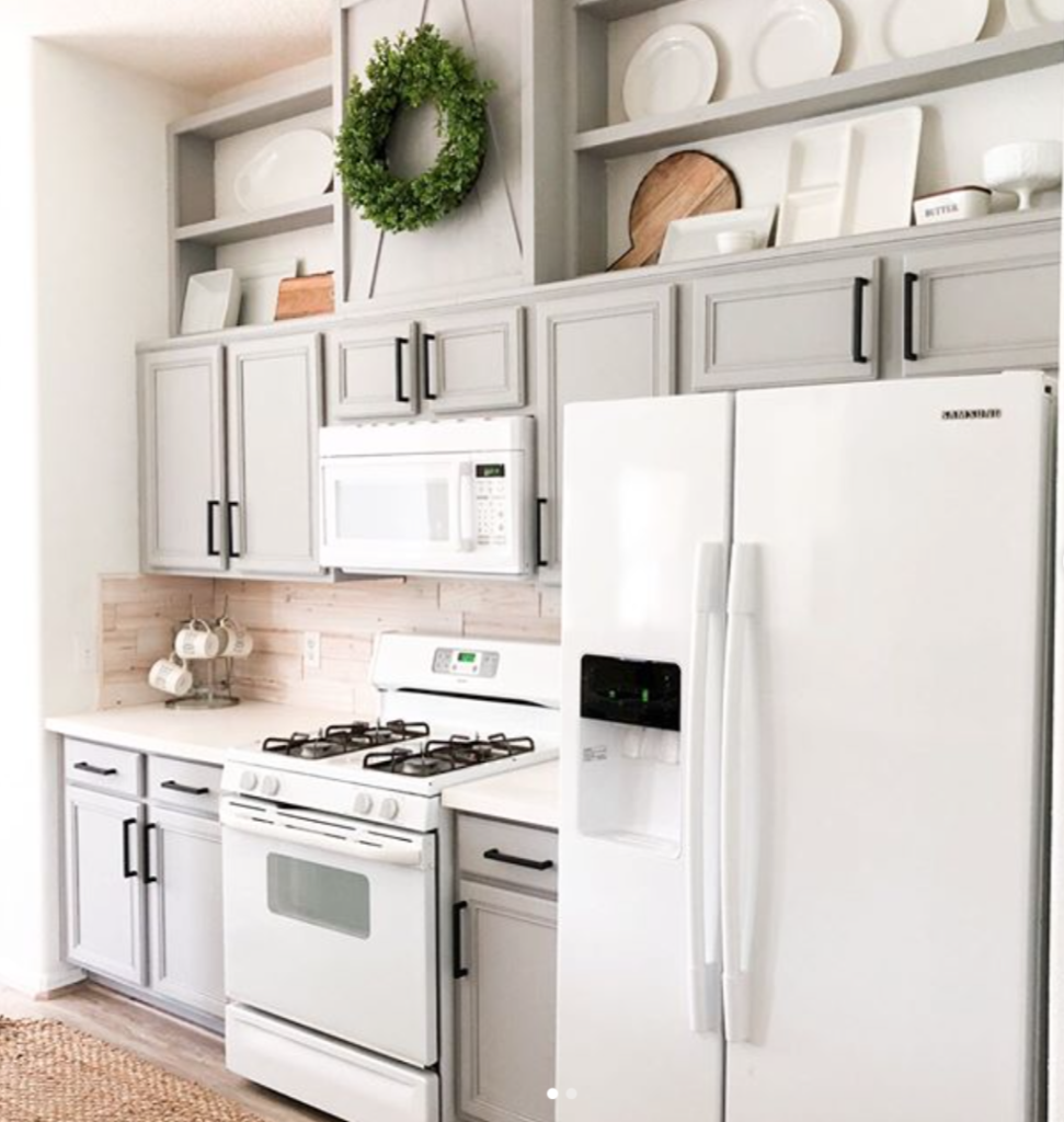 styling above kitchen cabinets