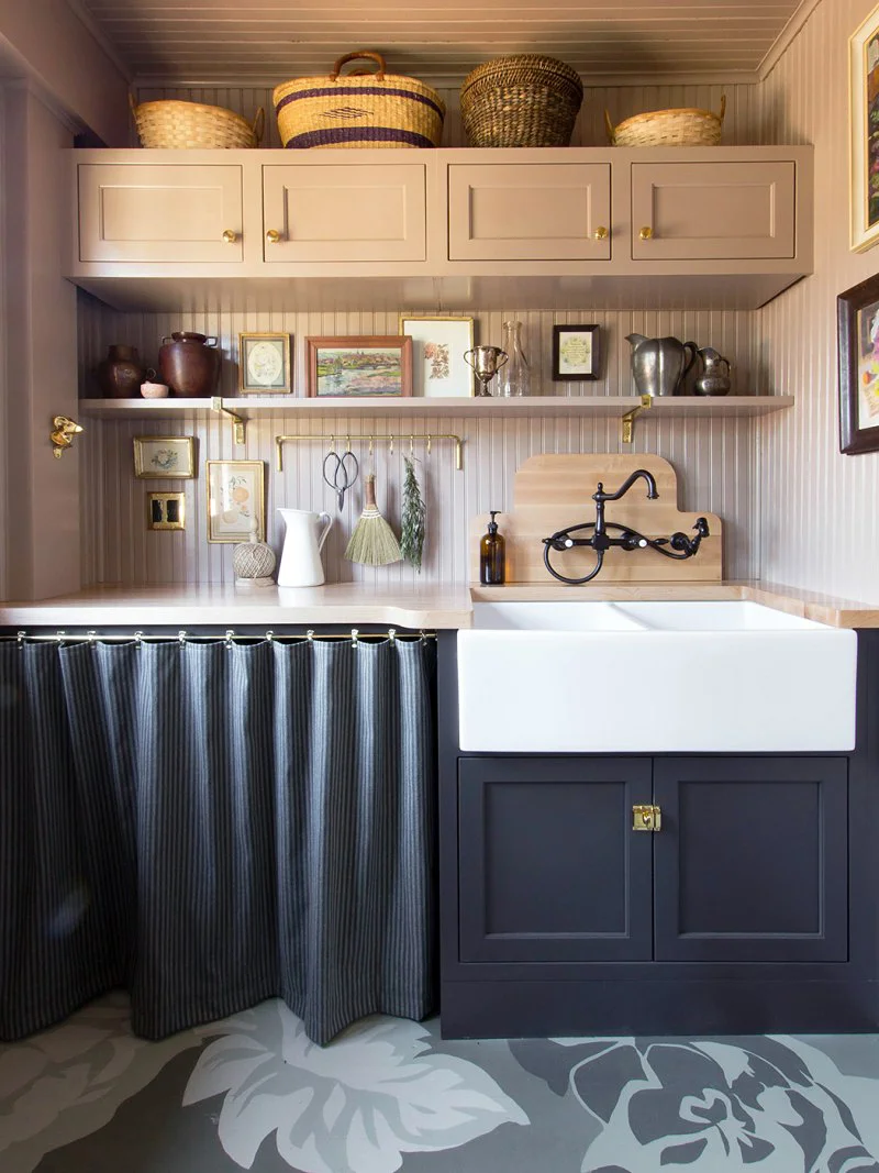 baskets above kitchen cabinets