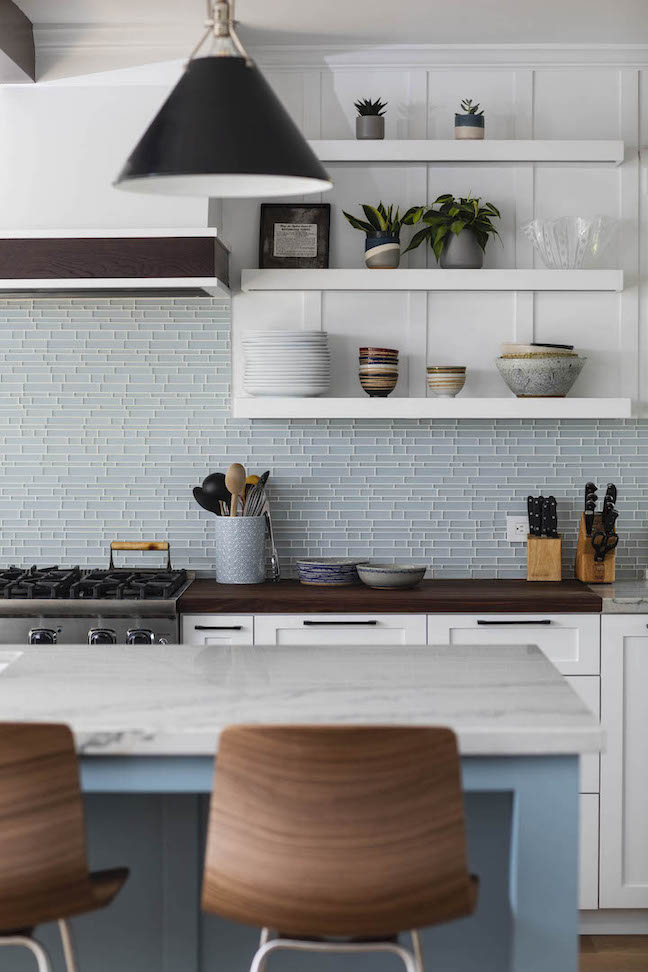 glass tile backsplash