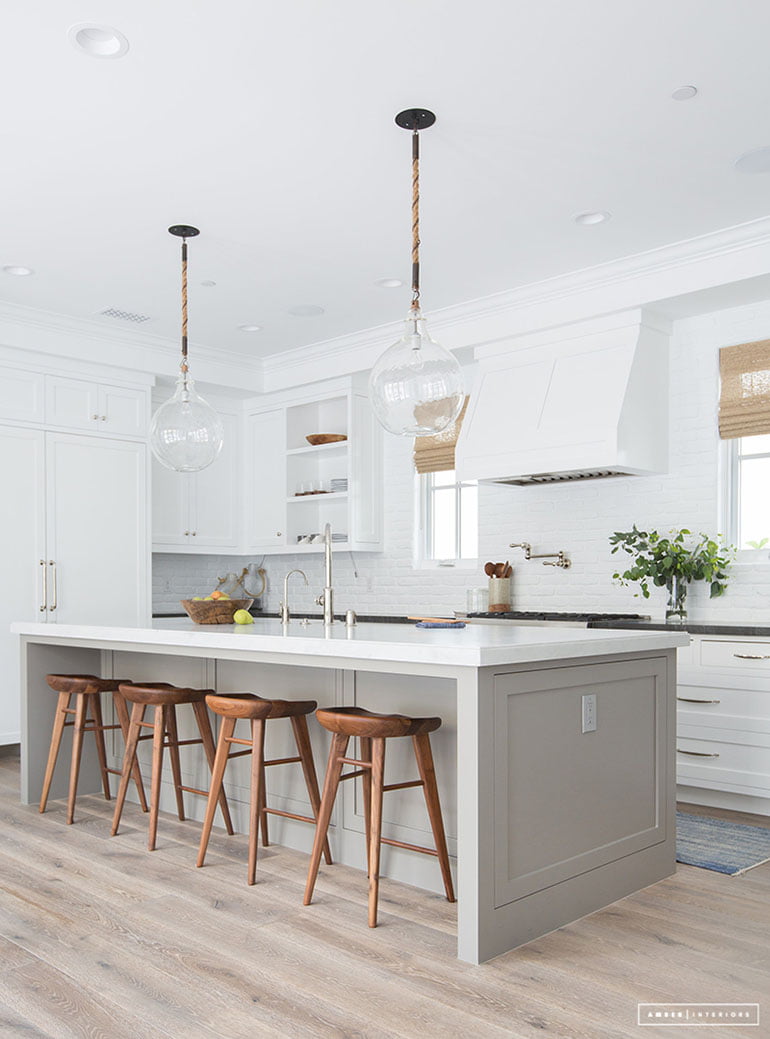 soft gray kitchen island