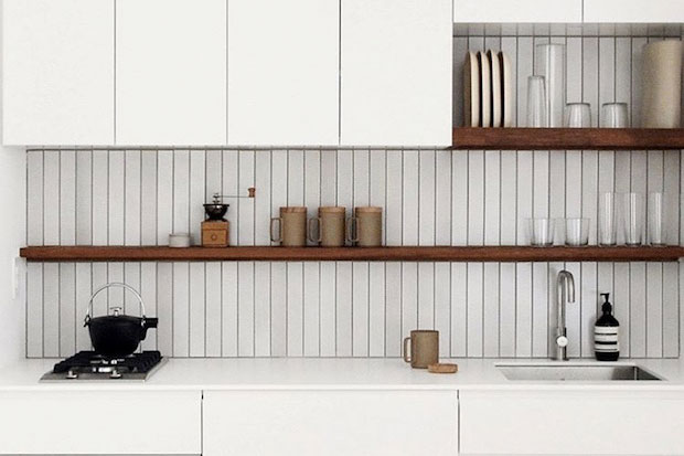vertical tile backsplash
