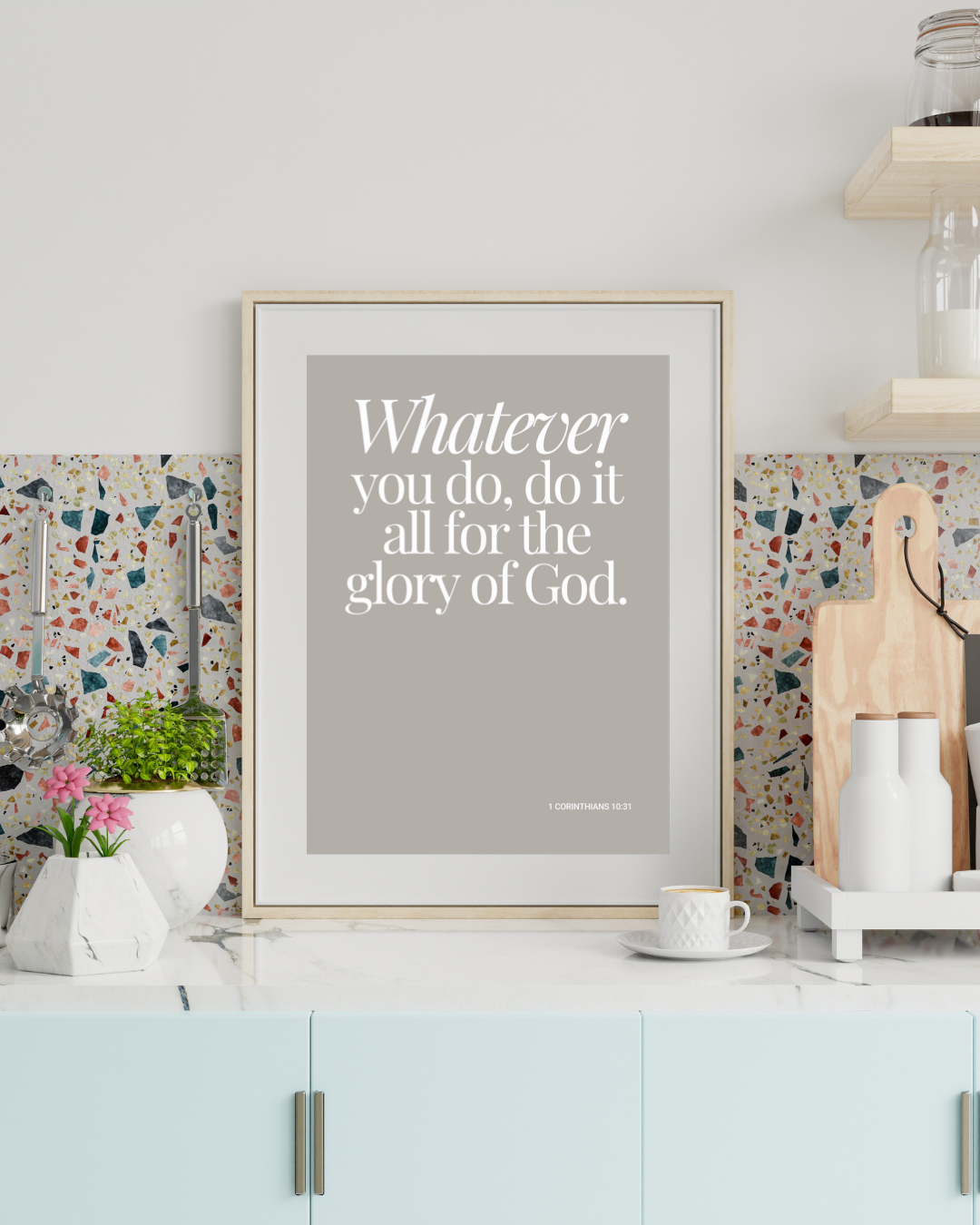 Modern Kitchen Bible Verse Art